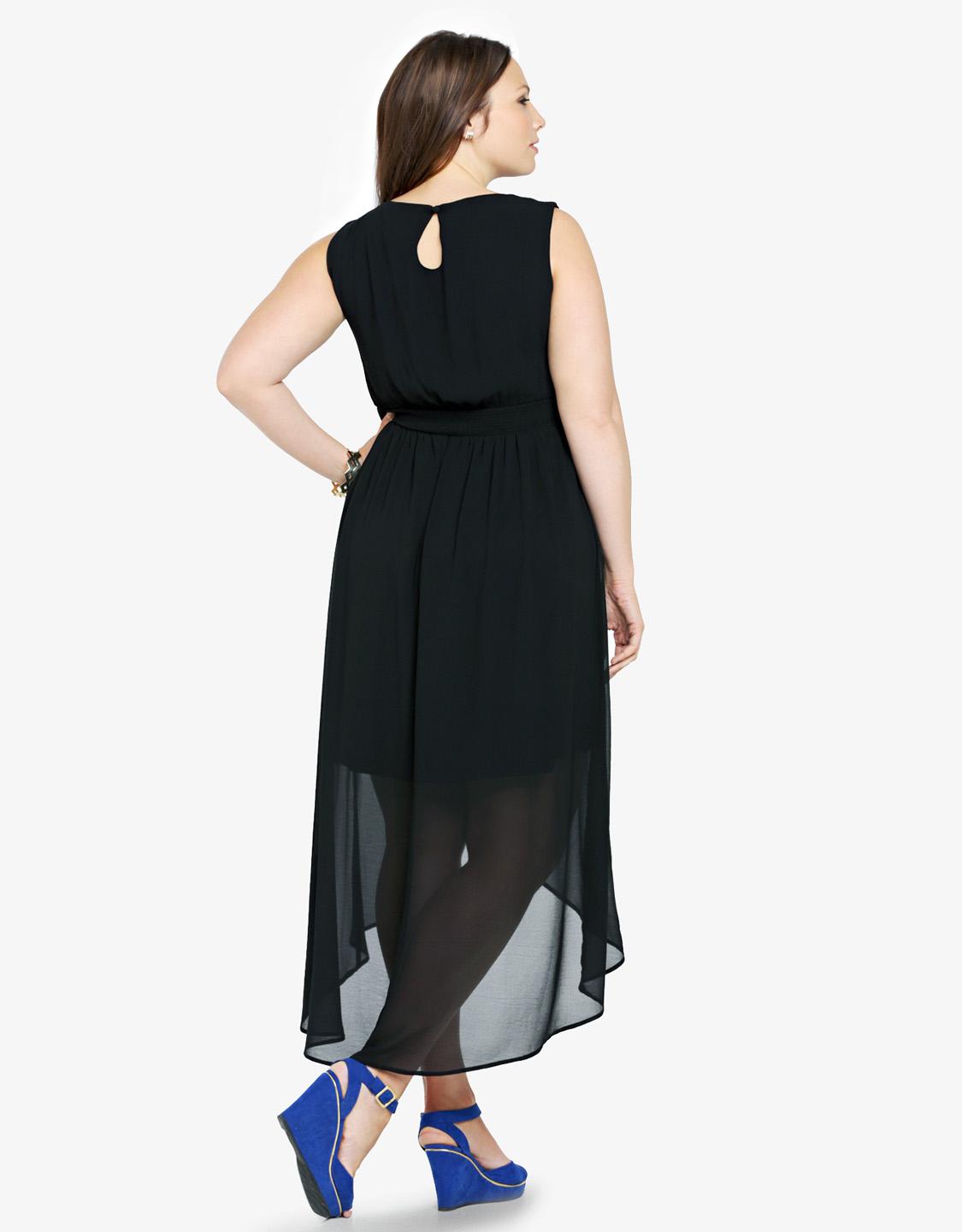 Plus Size Chiffon High Low Dress