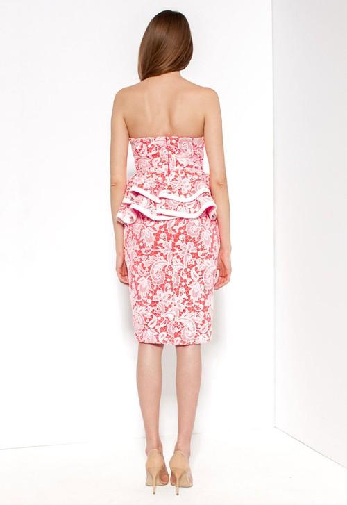 Strapless Ruffle Tier Pencil Dress