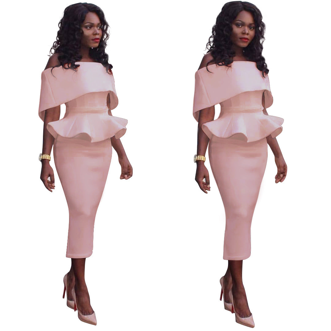 Off Shoulder Bodycon Peplum Dress