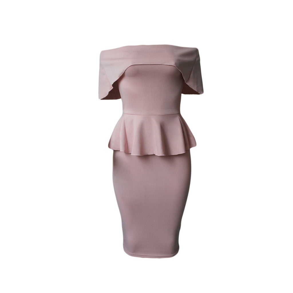 Off Shoulder Bodycon Peplum Dress