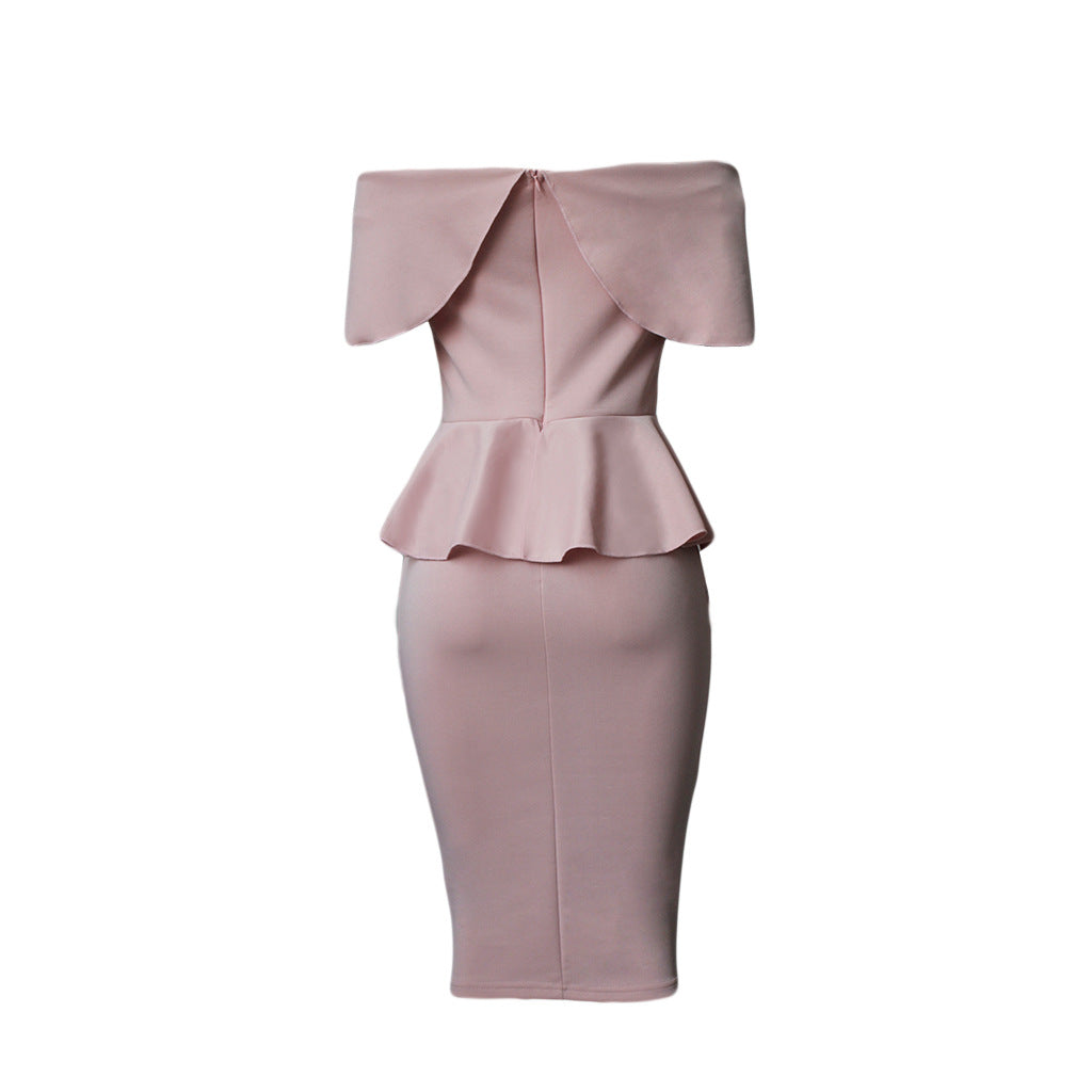 Off Shoulder Bodycon Peplum Dress