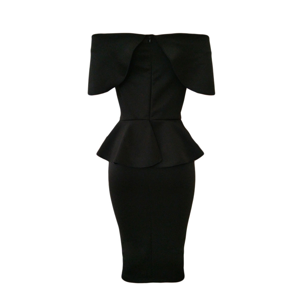 Off Shoulder Bodycon Peplum Dress