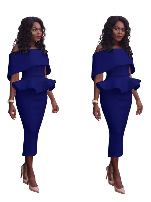 Off Shoulder Bodycon Peplum Dress