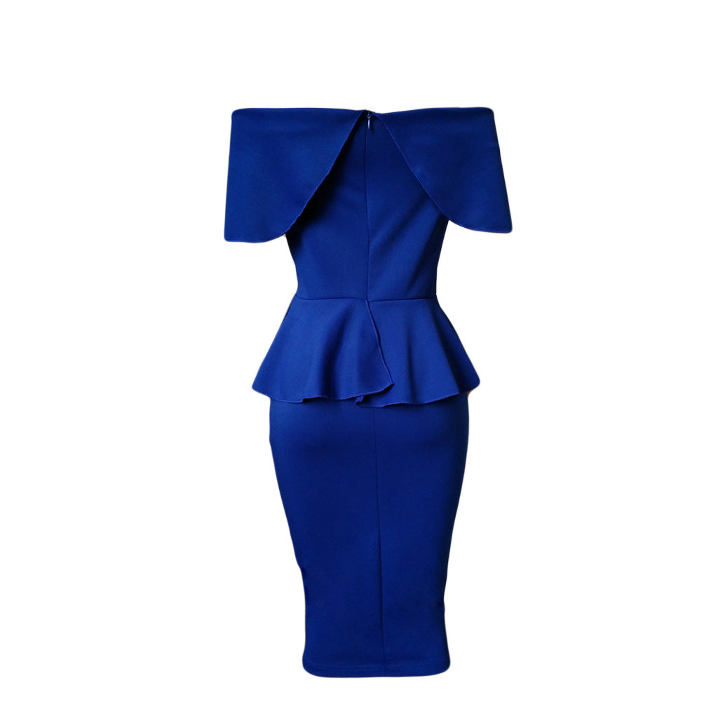 Off Shoulder Bodycon Peplum Dress