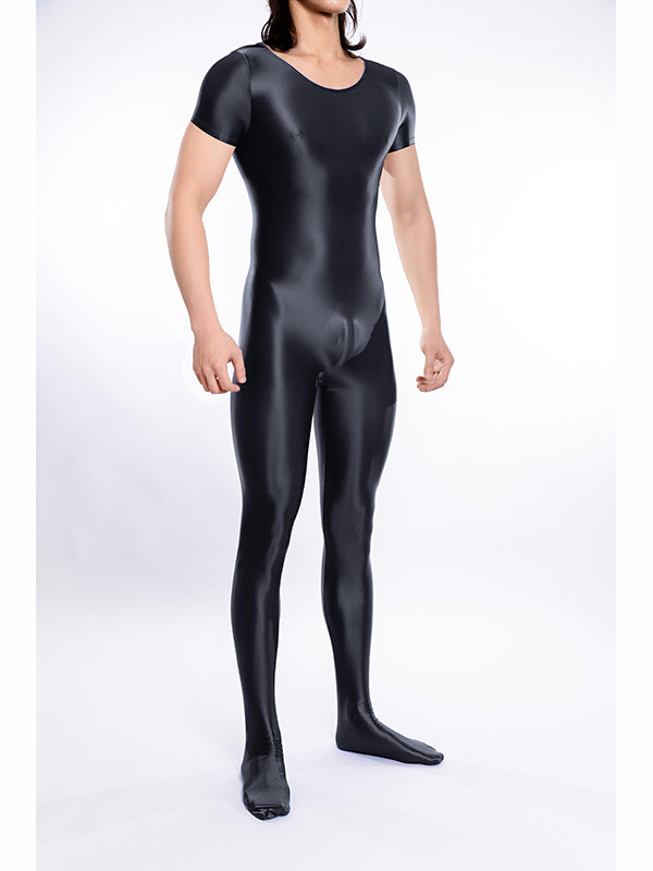 Men Sexy Tight Short Sleeve Jumpsuit