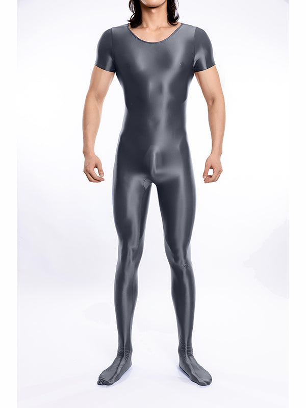 Men Sexy Tight Short Sleeve Jumpsuit