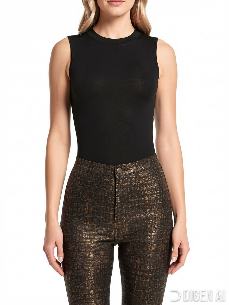 Women High Waist Vinyl Long Pants