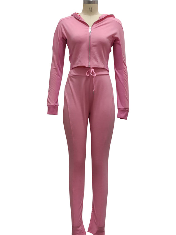 Women Zipper Long Sleeve Jumpsuit