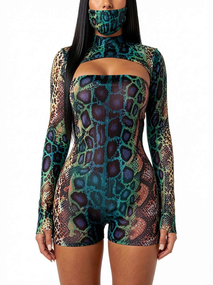Colorful Women Long Sleeve Romper