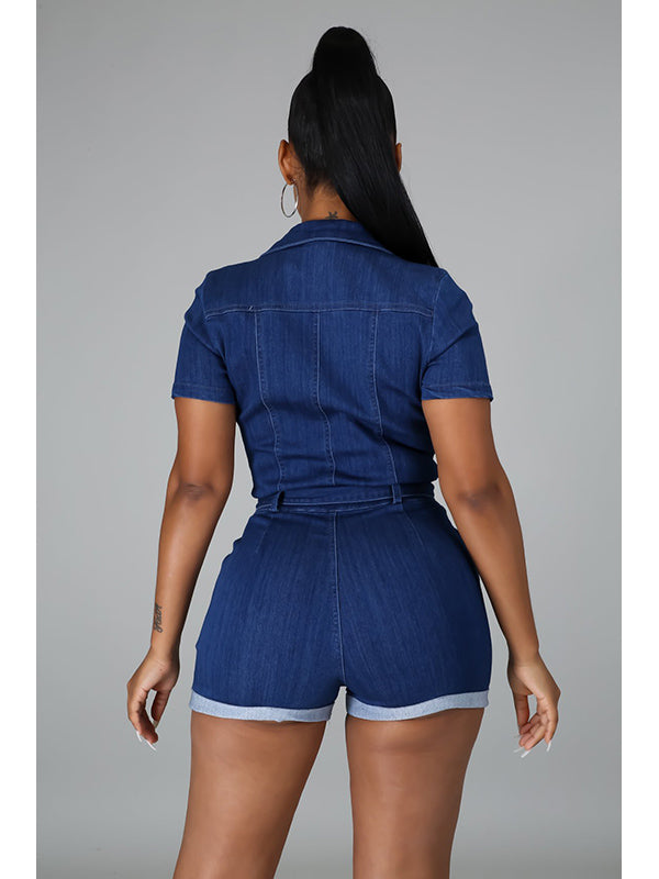 Women Denim Sexy Short Romper