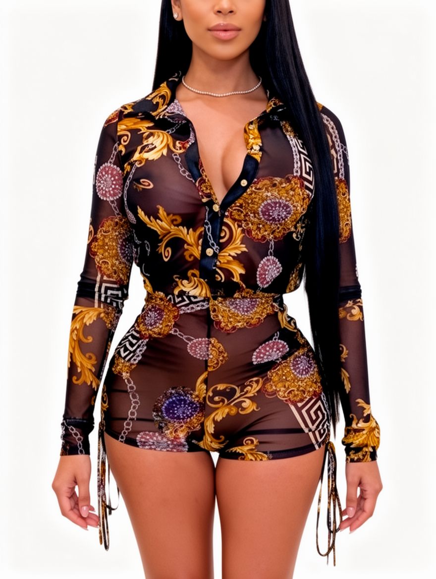 Women Sexy Long Sleeve Romper