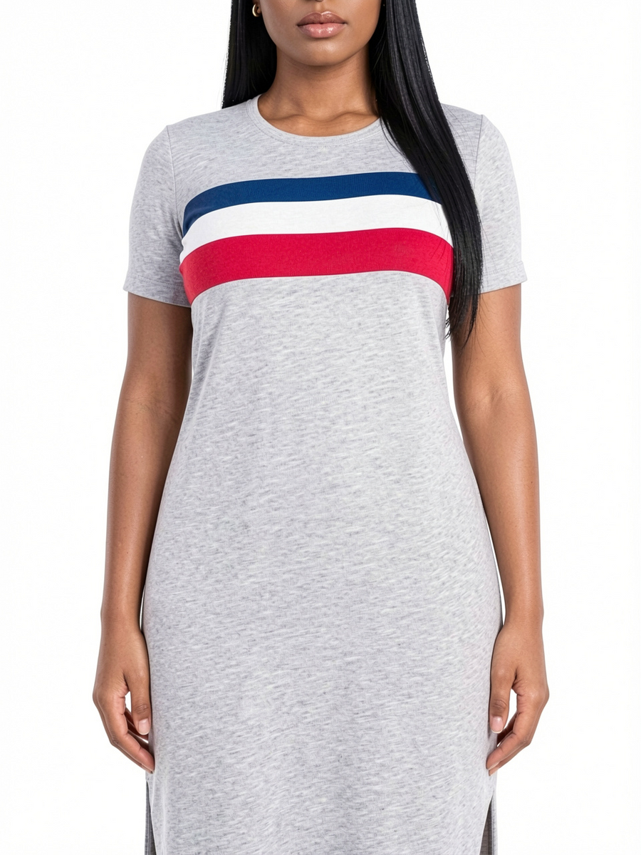 Women Summer Casual Split T-Shirt Dress