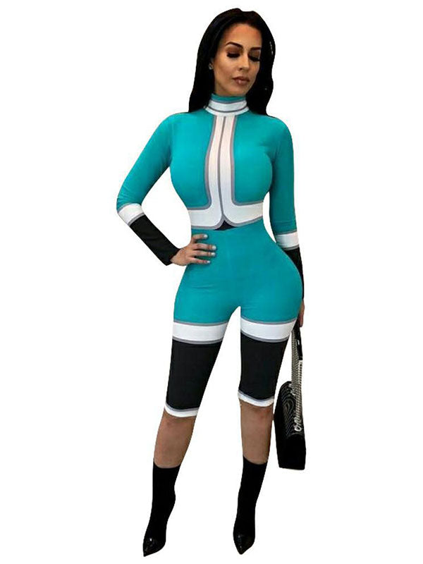 Women Long Sleeve Tight Romper