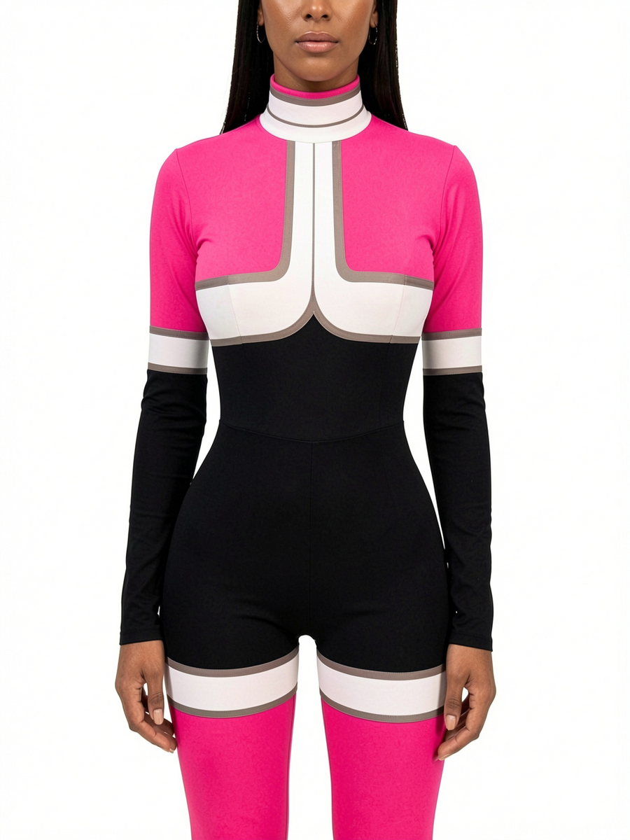 Women Long Sleeve Tight Romper