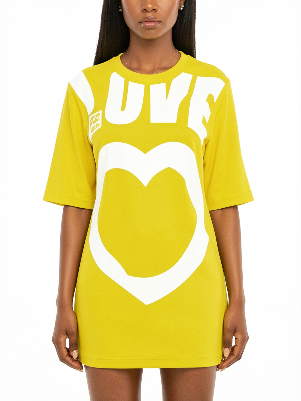 Women Casual Heart Printed T-Shirt Mini Dress