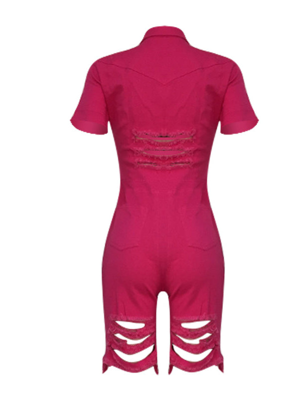 Women Short Sleeve Romper Jumpsuit