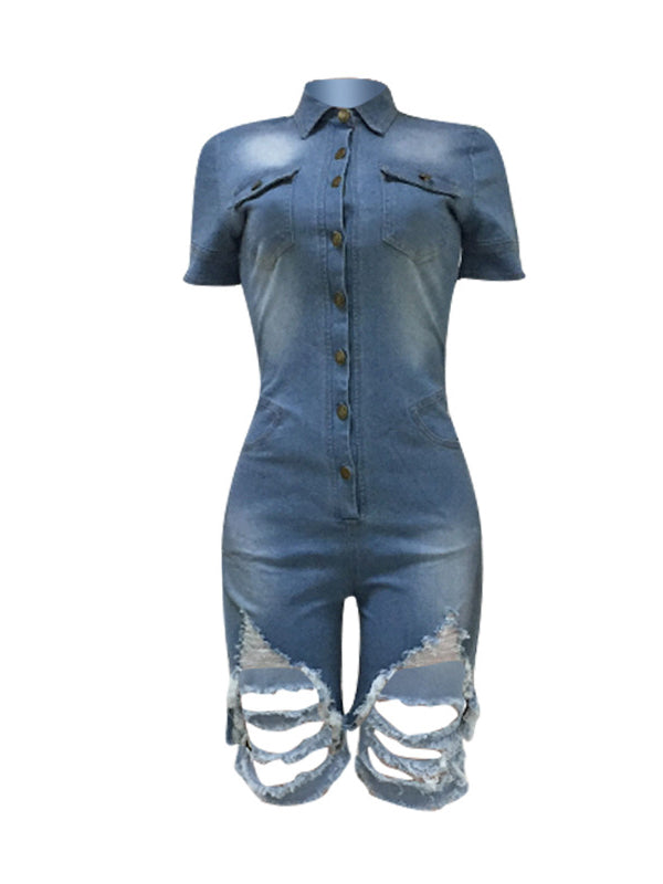 Women Short Sleeve Romper Jumpsuit