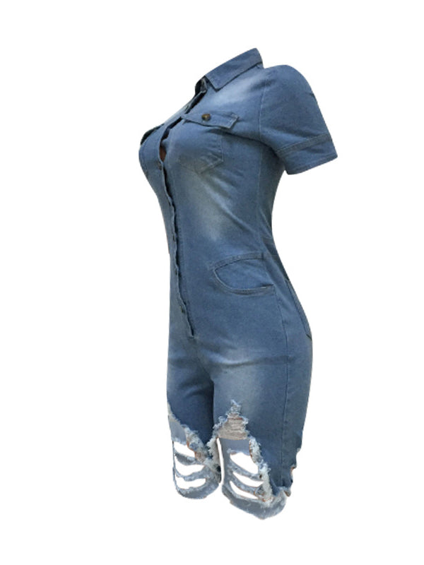 Women Short Sleeve Romper Jumpsuit