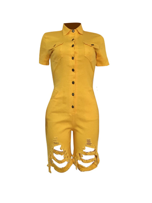 Women Short Sleeve Romper Jumpsuit