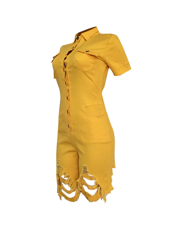 Women Short Sleeve Romper Jumpsuit