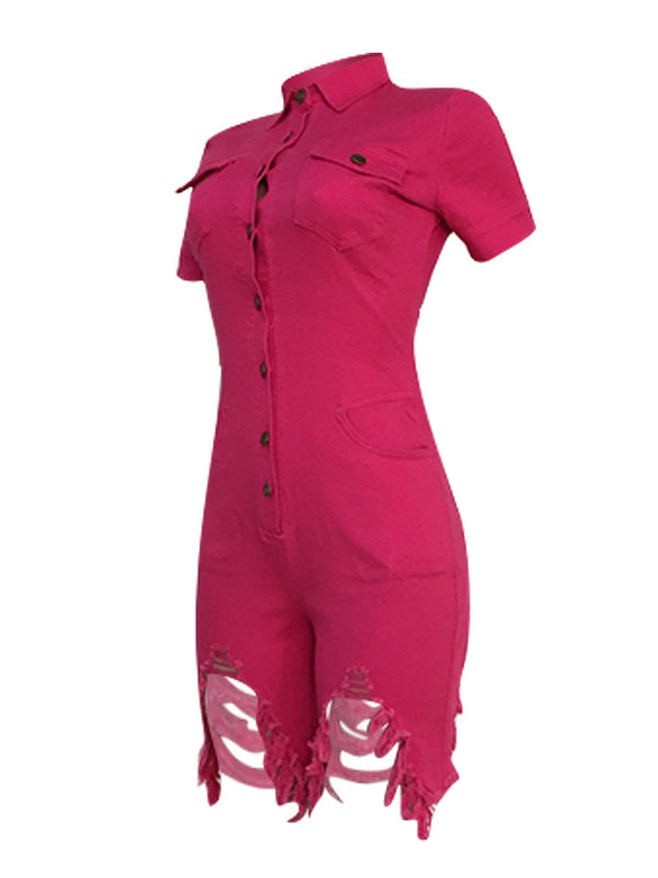 Women Short Sleeve Romper Jumpsuit