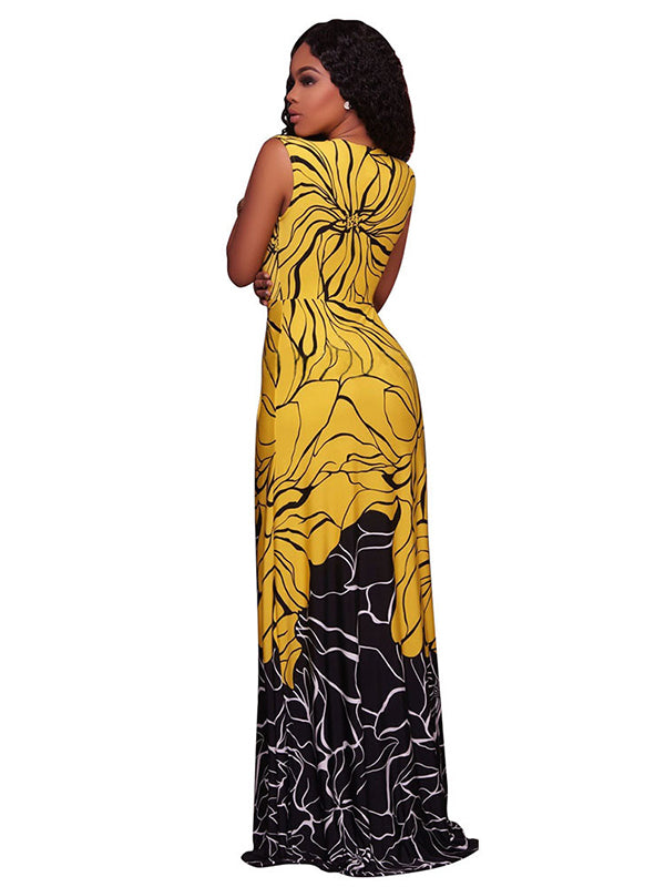 Floral Print Bohemian Maxi Dress