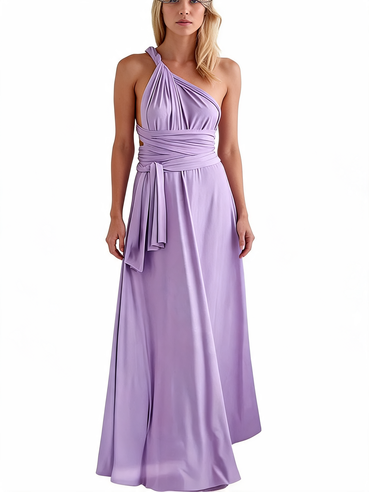 Sleeveless Backless V Neck Maxi Evening Dress
