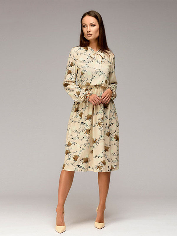 Summer Floral Print Casual Shirt Dress