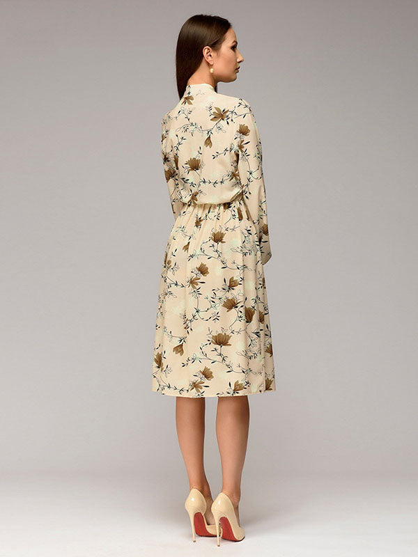 Summer Floral Print Casual Shirt Dress