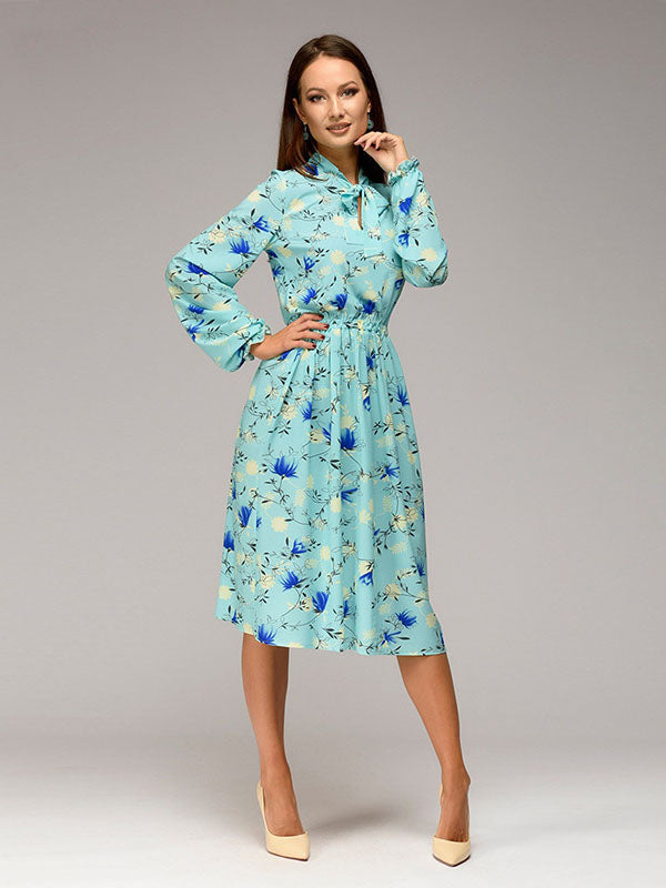 Summer Floral Print Casual Shirt Dress