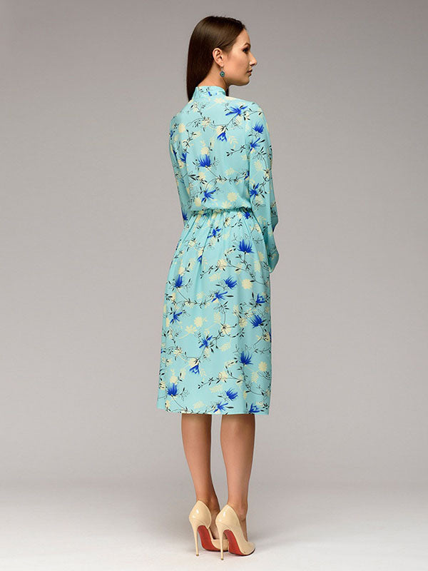 Summer Floral Print Casual Shirt Dress