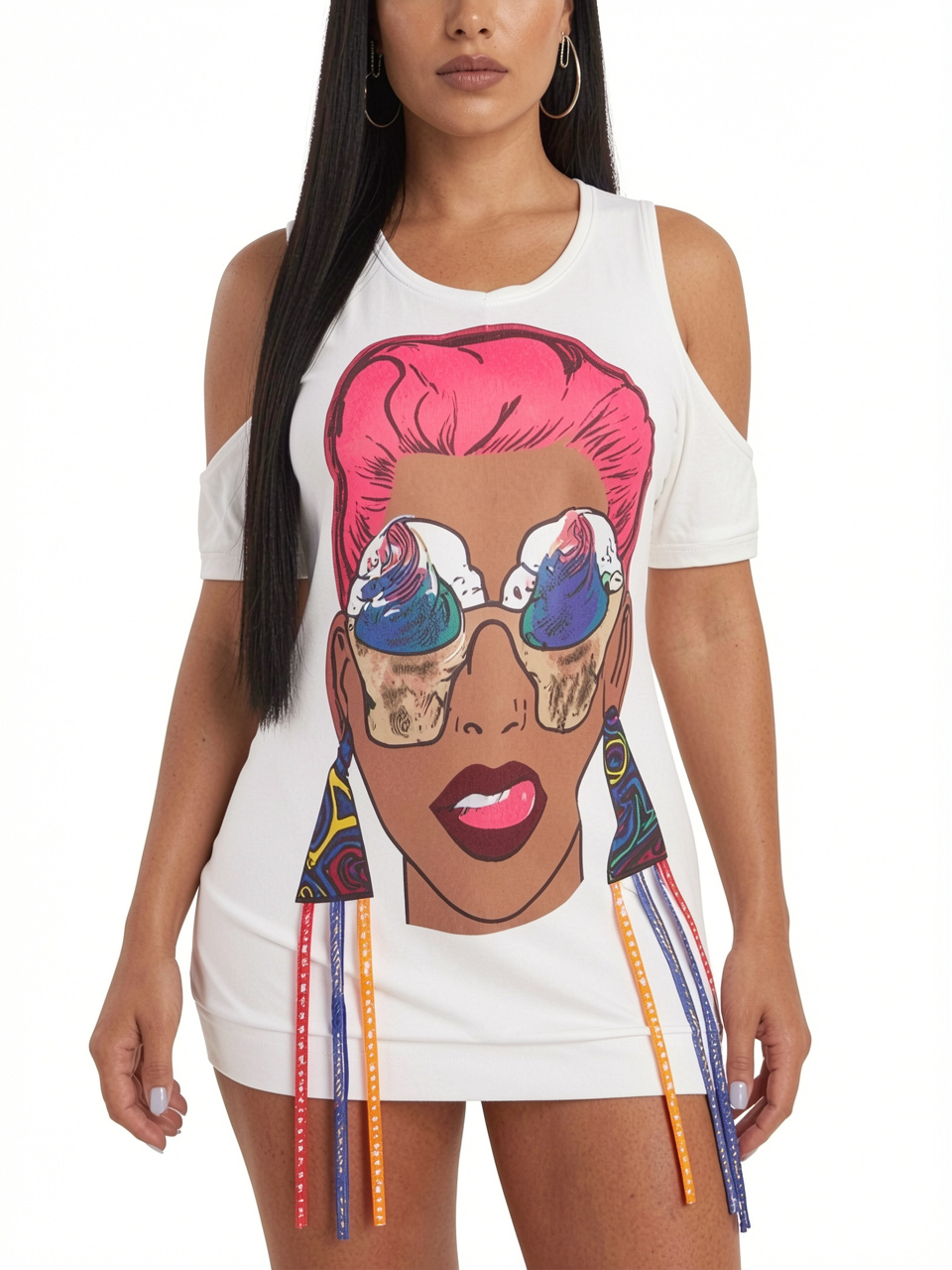 Fashion Print Casual Mini T-Shirt Dress