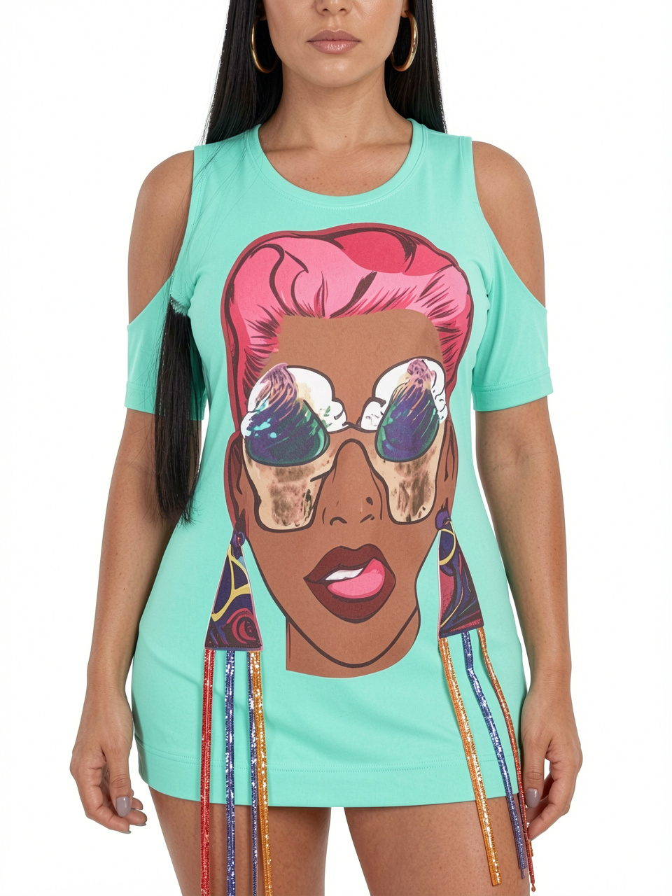 Fashion Print Casual Mini T-Shirt Dress
