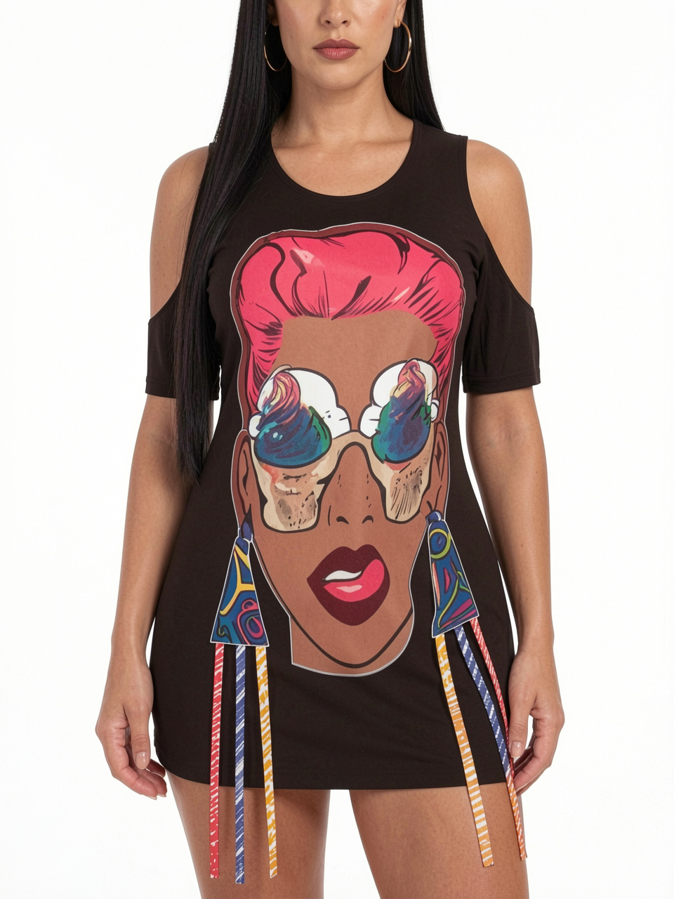 Fashion Print Casual Mini T-Shirt Dress