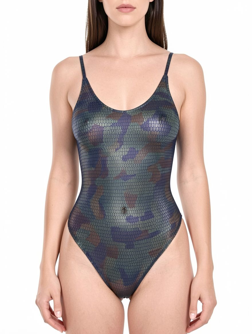 Women Sexy Holographic Teddy Lingerie