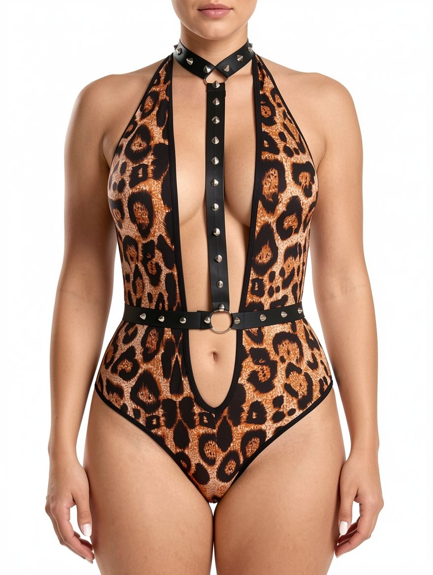 Women Leopard Sexy Teddy Lingerie